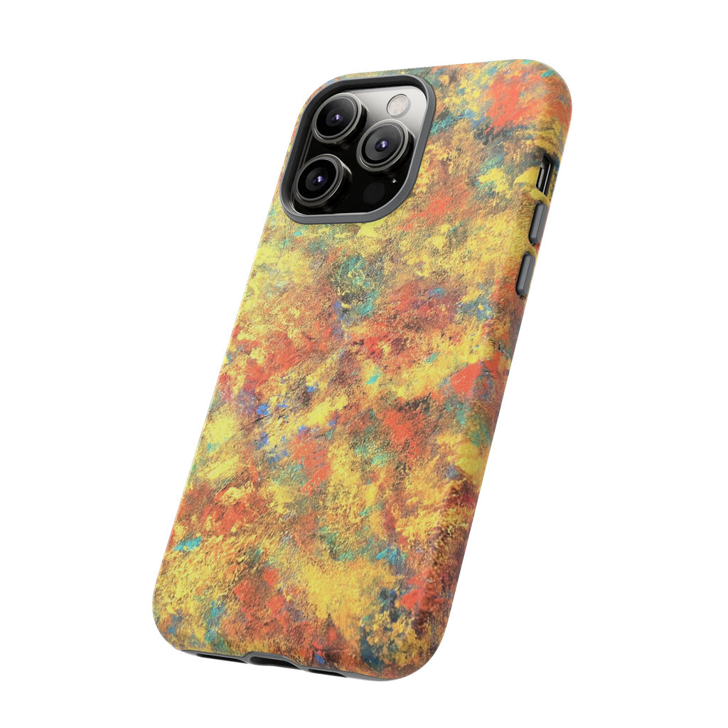Abstract Autumn Marble Phone Case — Protective iPhone Cover with Warm Fall Colors