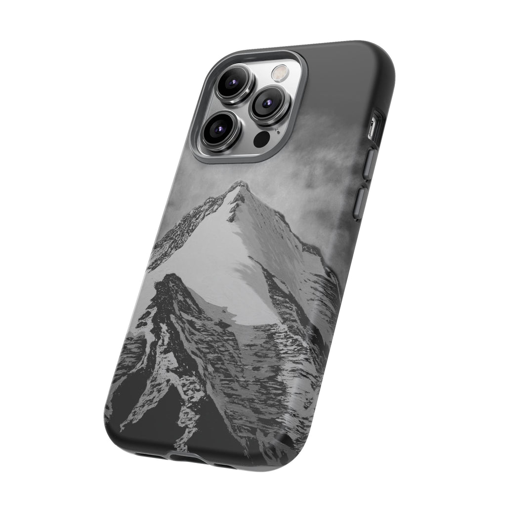 Mountain Peak Phone Case — Black & White Alpine Protective Case