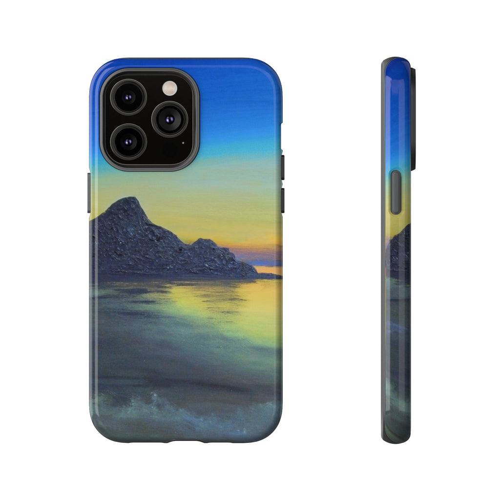 Sunset Cove Phone Case — Durable Protective Tough Case with Tranquil Beach Landscape