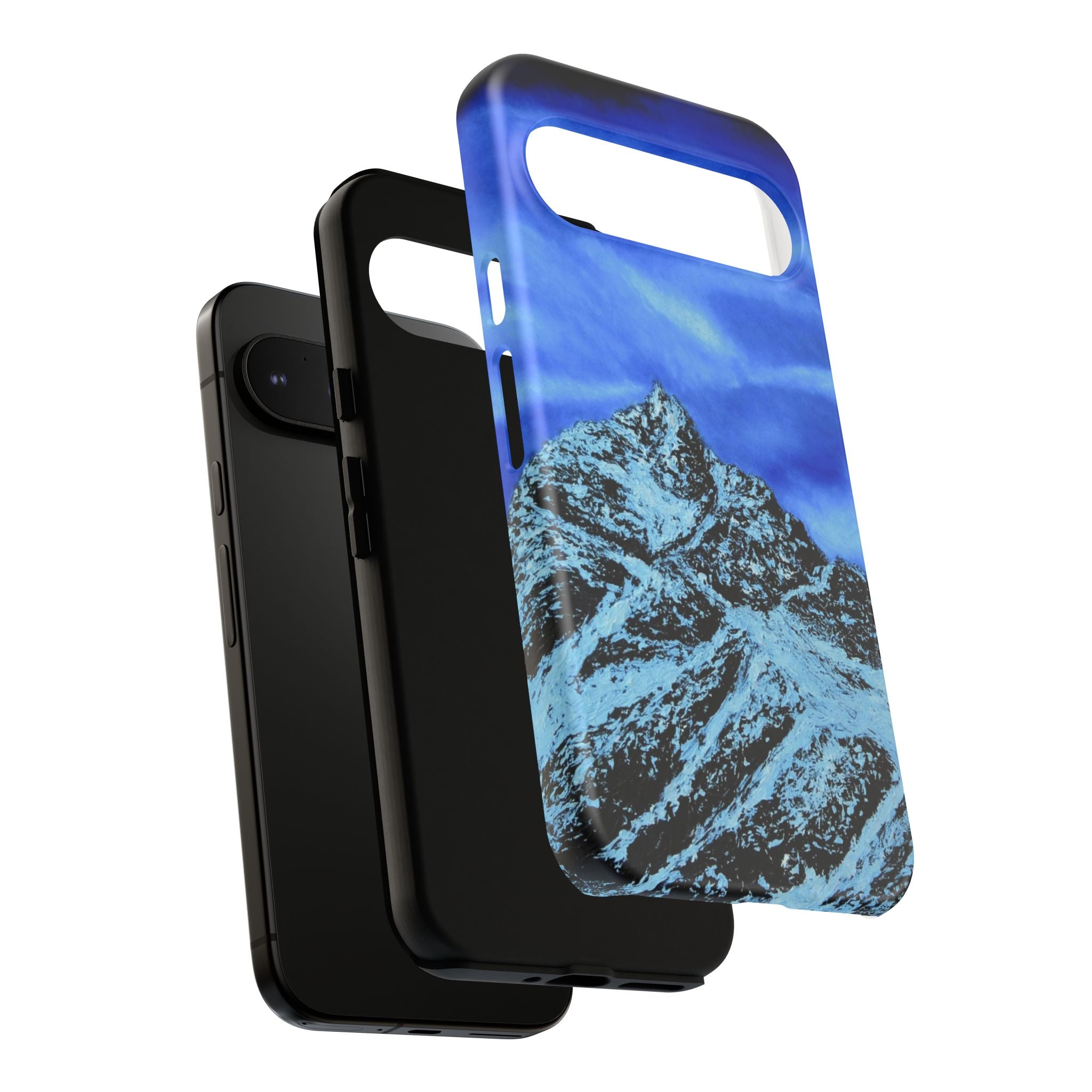 Mountain Peak Blue Tough Phone Case — Rugged Protective iPhone Cover