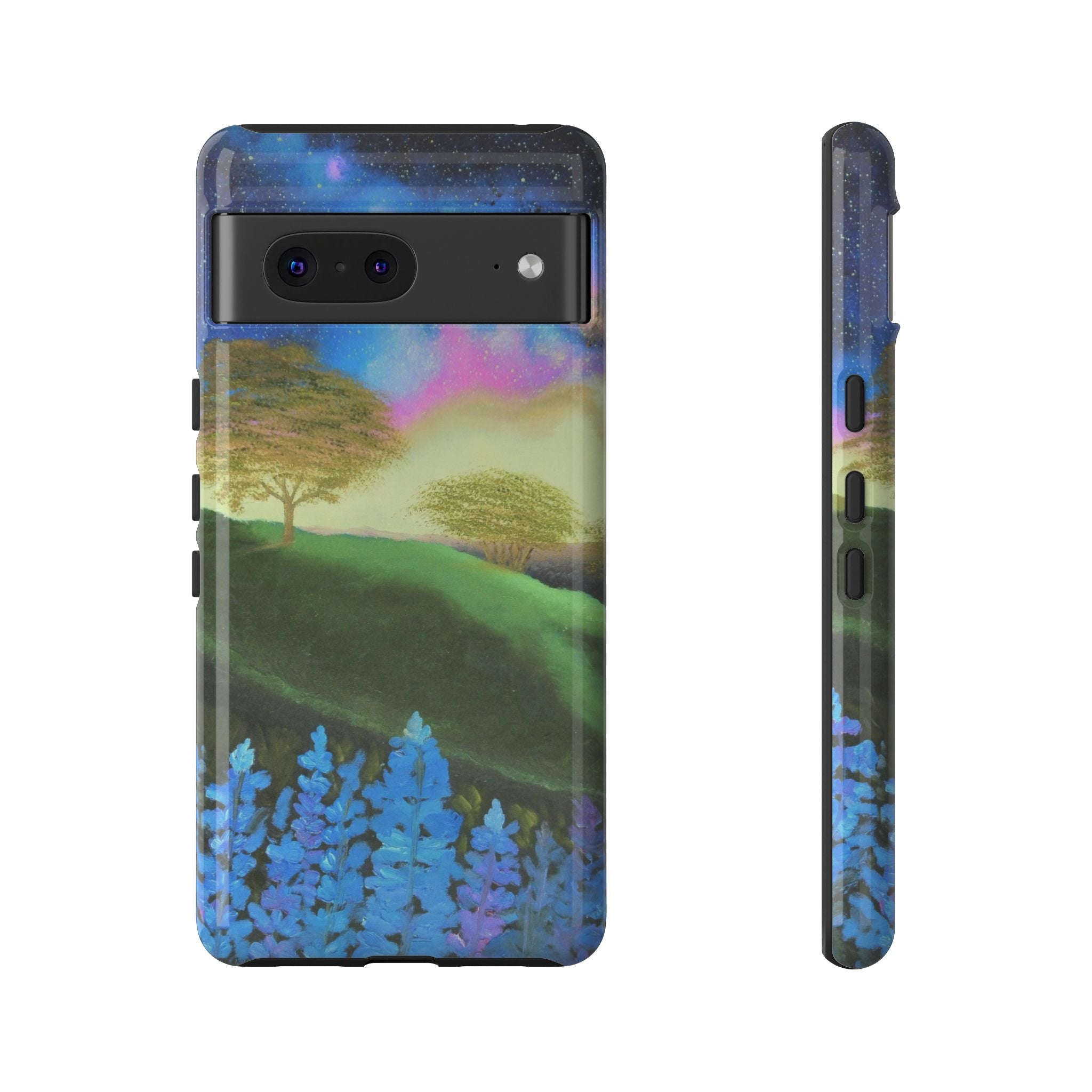 Aurora Nightscape Phone Case — Galaxy Meadow Protective Case