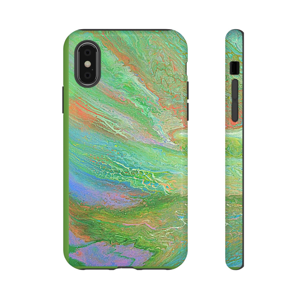 Marbled Green Abstract Phone Case — Protective Tough Case for iPhone