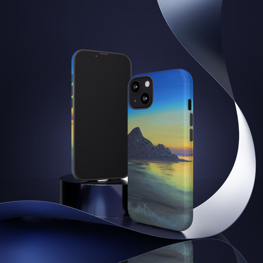 Sunset Cove Phone Case — Durable Protective Tough Case with Tranquil Beach Landscape