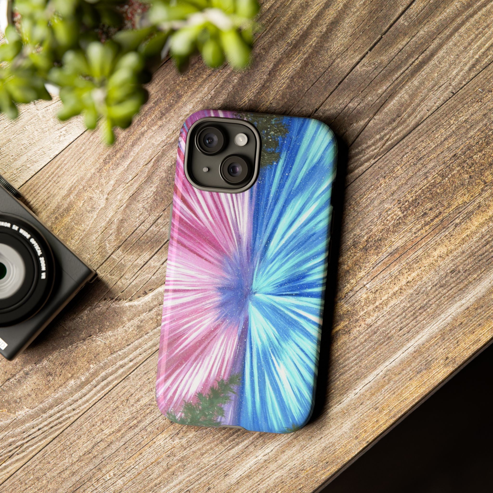 Phone Case — Pink & Blue Burst Tough Protective Case