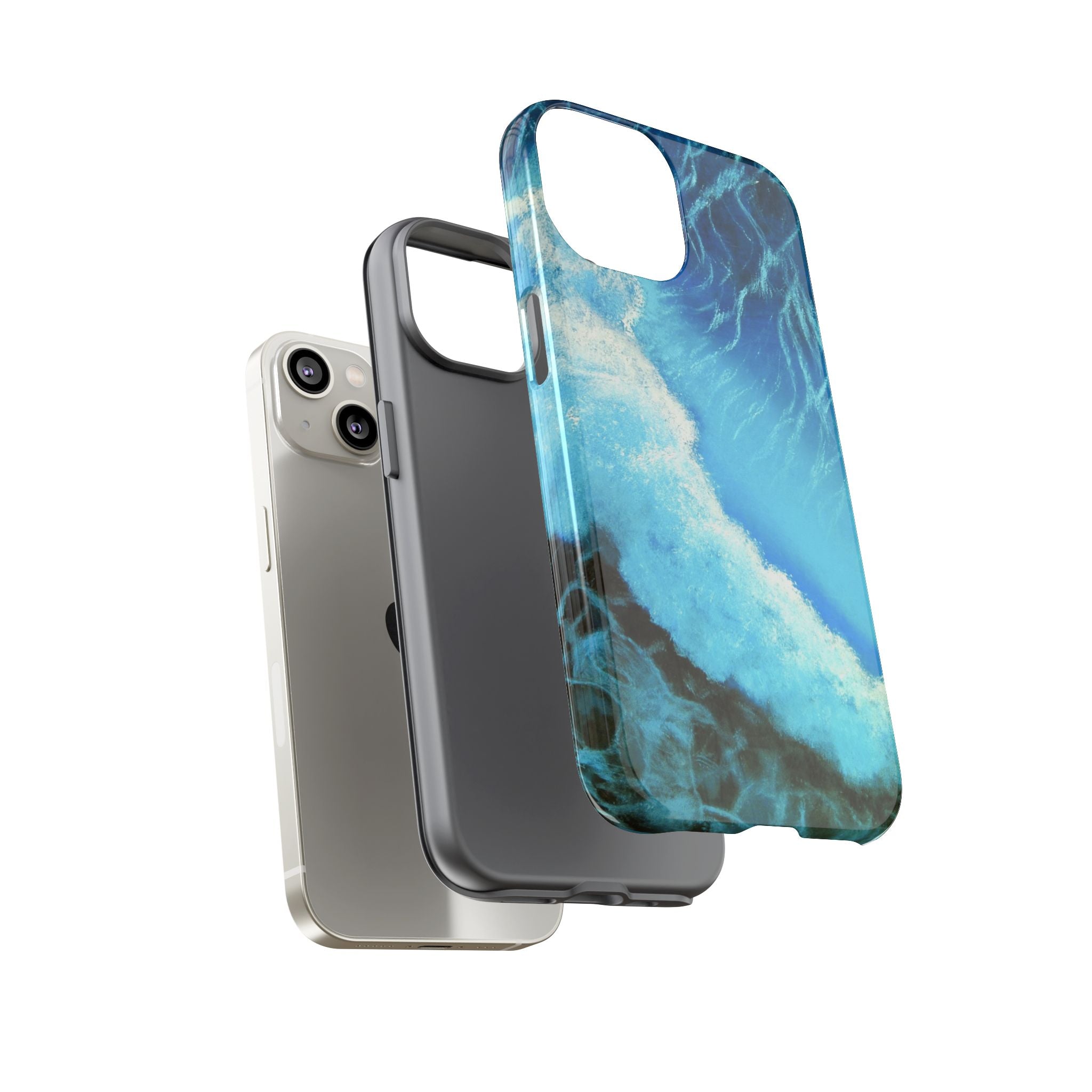 Ocean Wave Tough Phone Case — Blue Sea Water Protective Cover