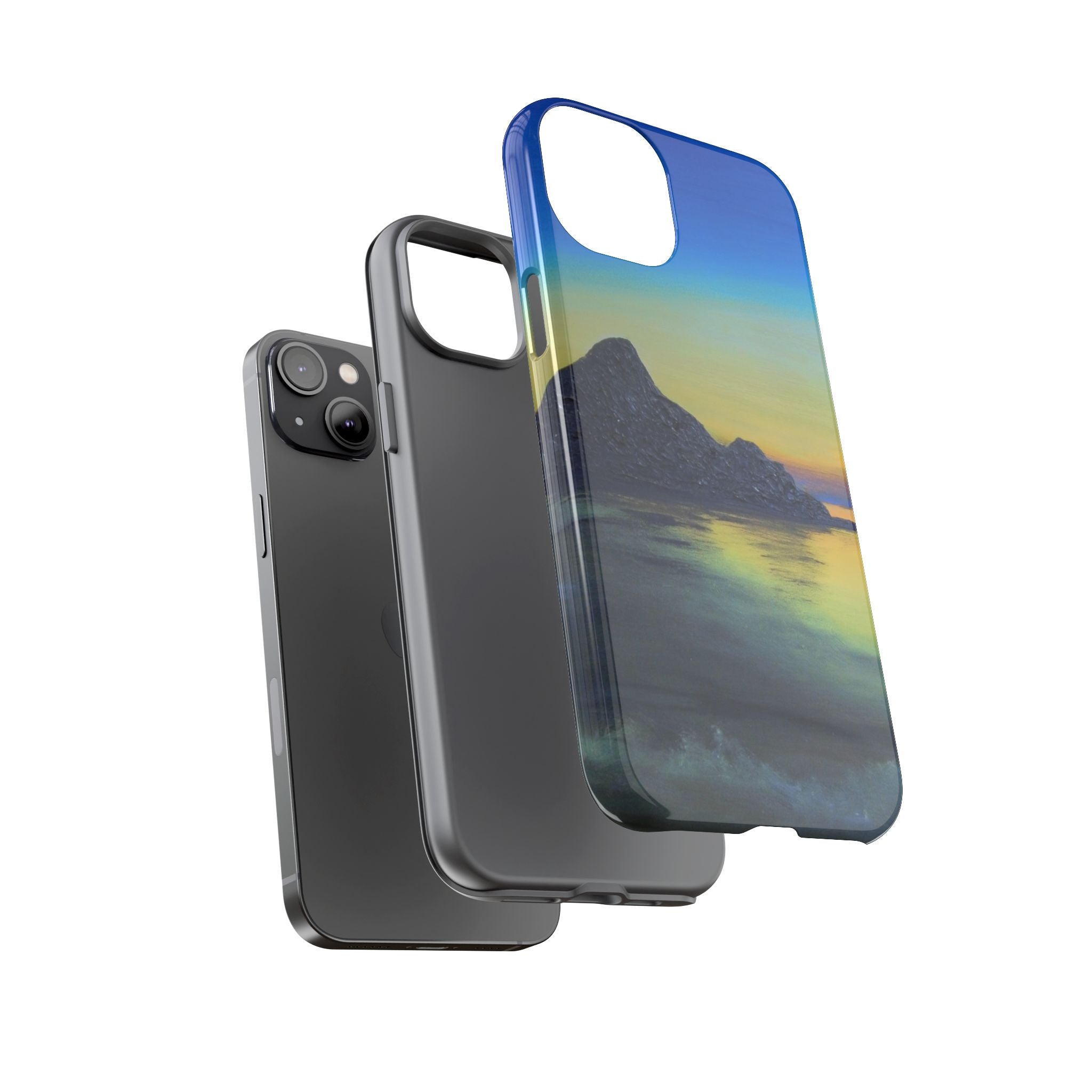Sunset Cove Phone Case — Durable Protective Tough Case with Tranquil Beach Landscape
