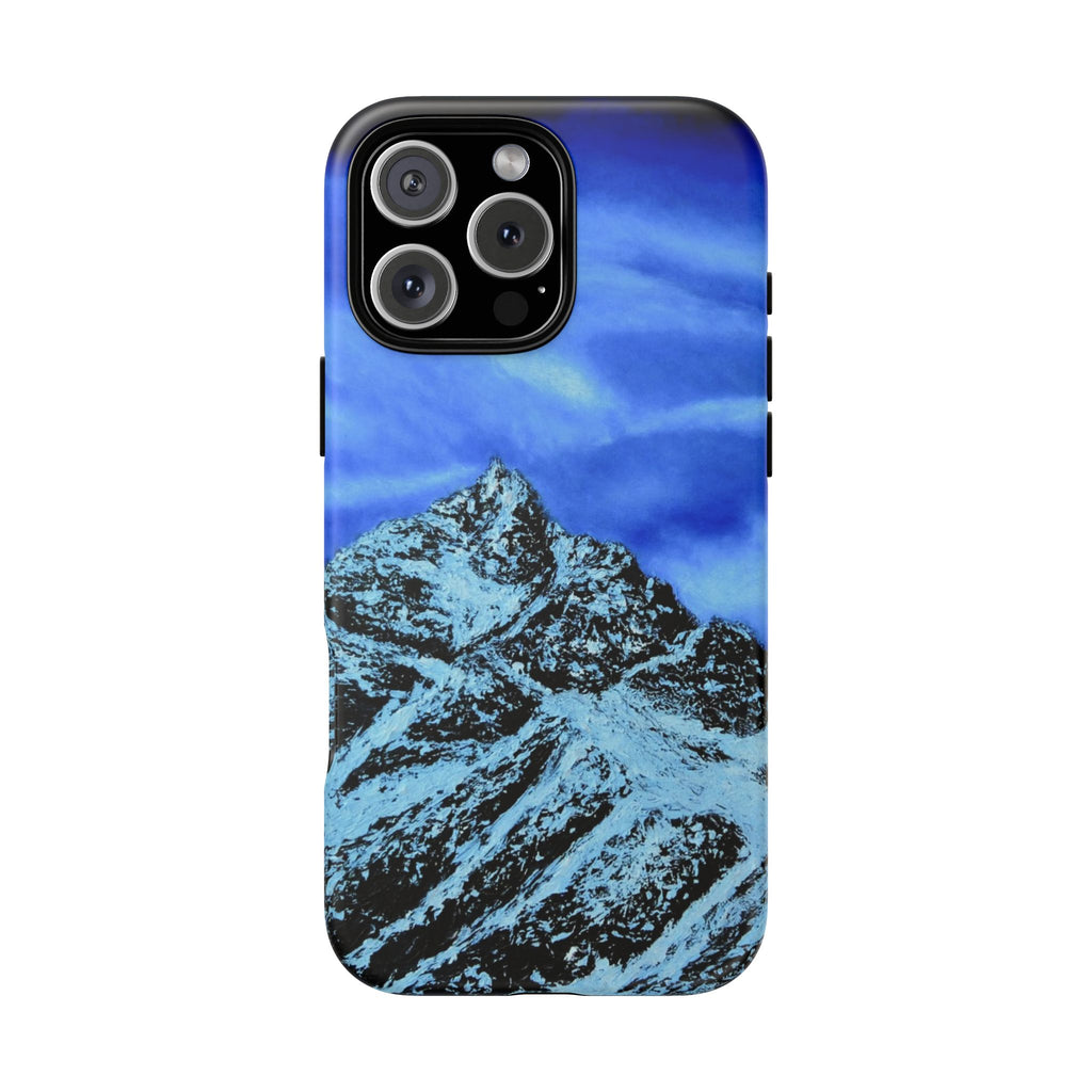Mountain Peak Blue Tough Phone Case — Rugged Protective iPhone Cover