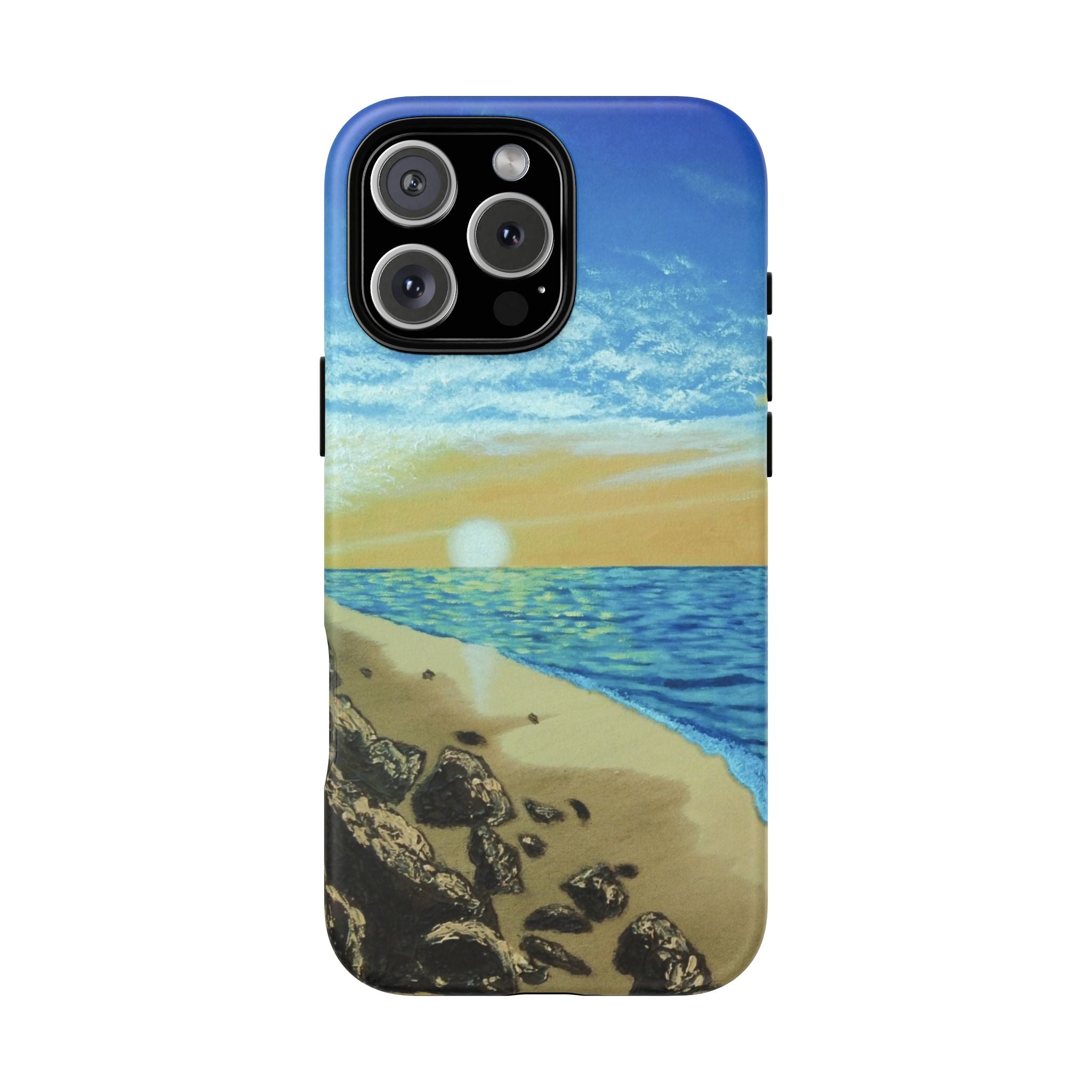 Beach Sunset Phone Case — Protective Tough Case with Coastal Shoreline Design