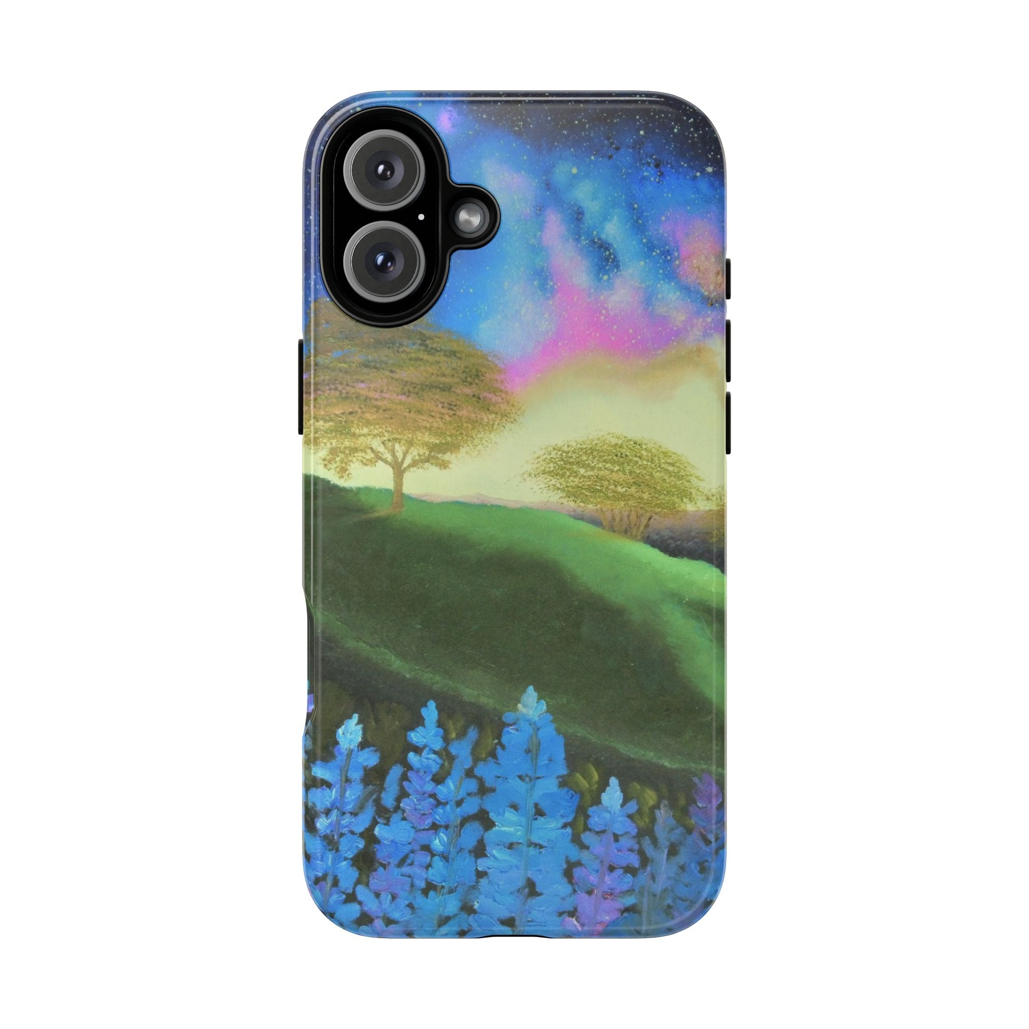 Aurora Nightscape Phone Case — Galaxy Meadow Protective Case