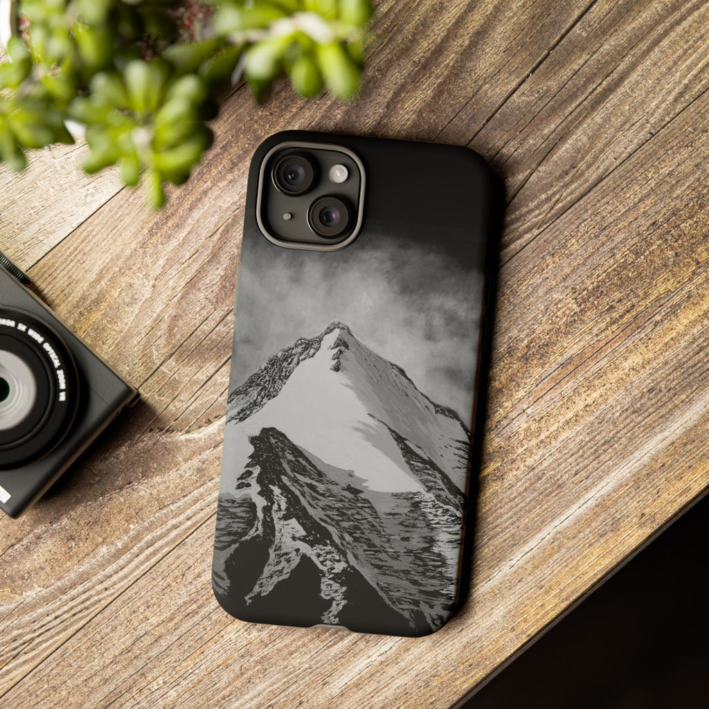 Mountain Peak Phone Case — Black & White Alpine Protective Case