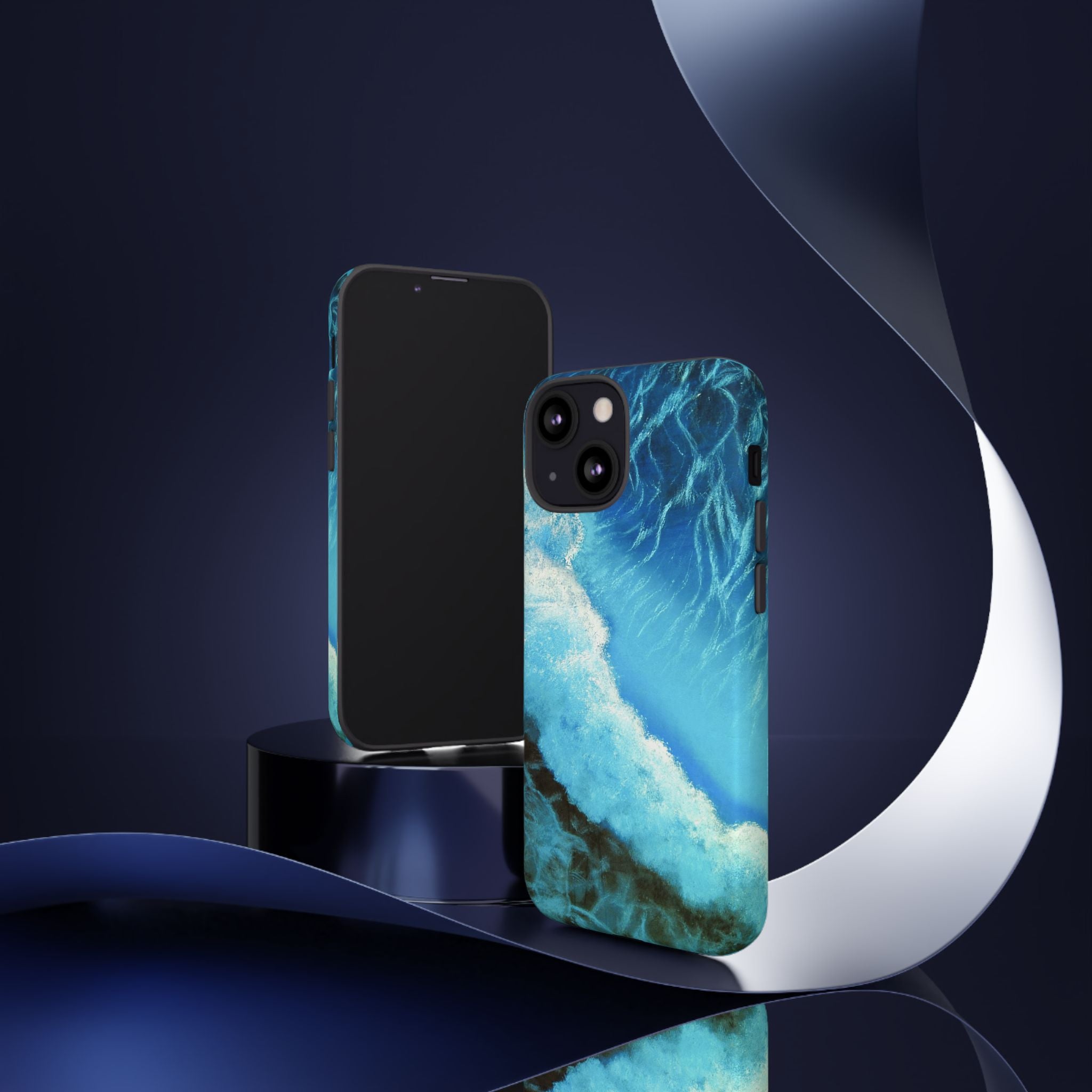 Ocean Wave Tough Phone Case — Blue Sea Water Protective Cover