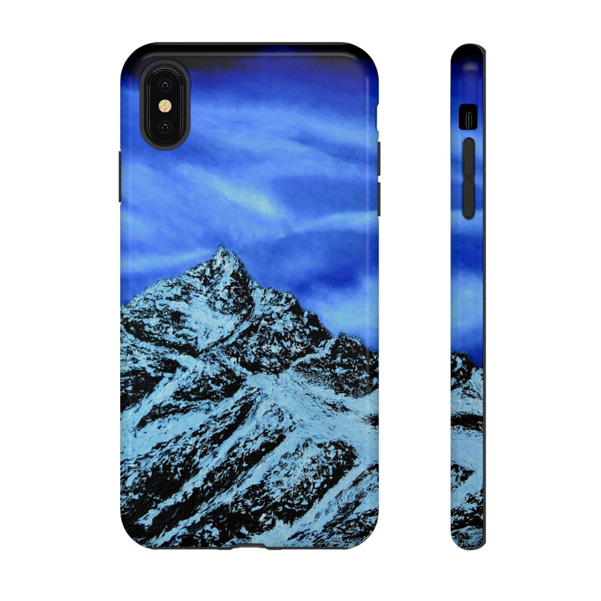 Mountain Peak Blue Tough Phone Case — Rugged Protective iPhone Cover