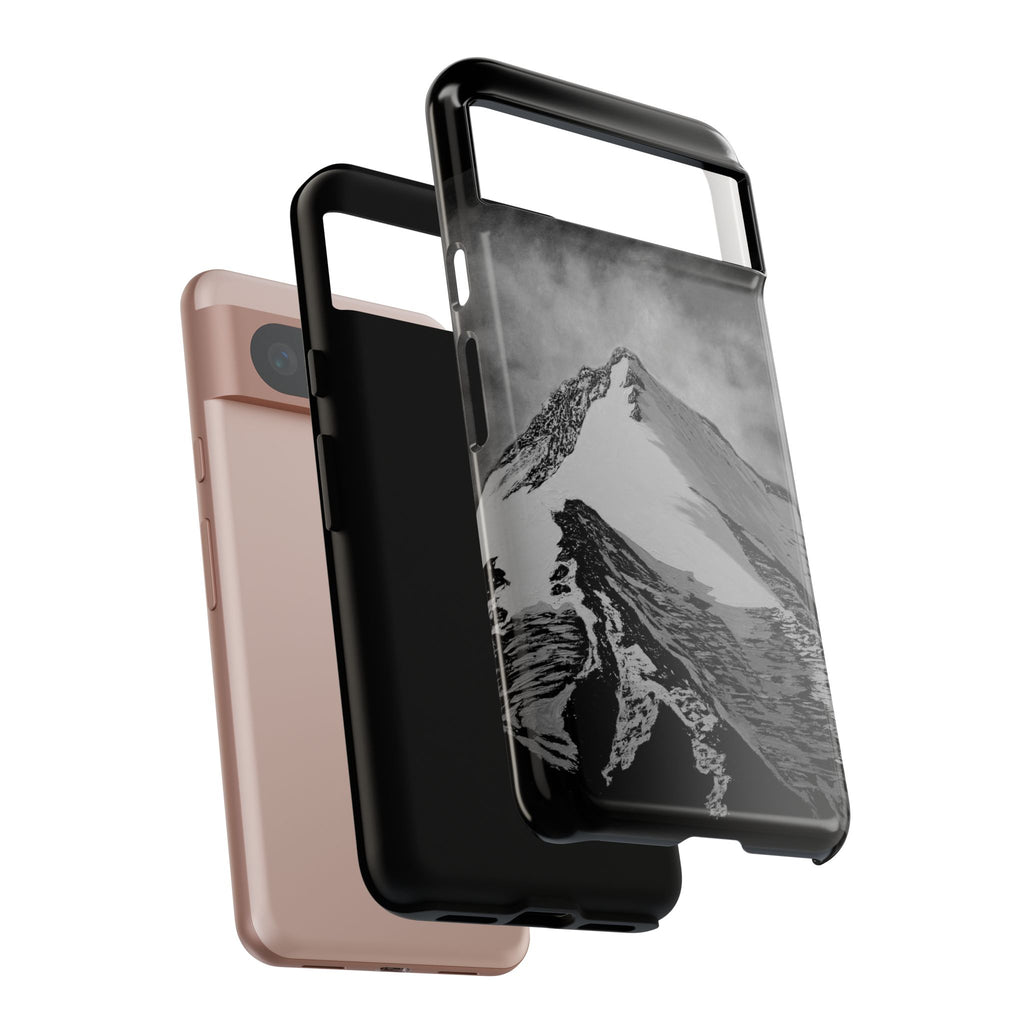 Mountain Peak Phone Case — Black & White Alpine Protective Case