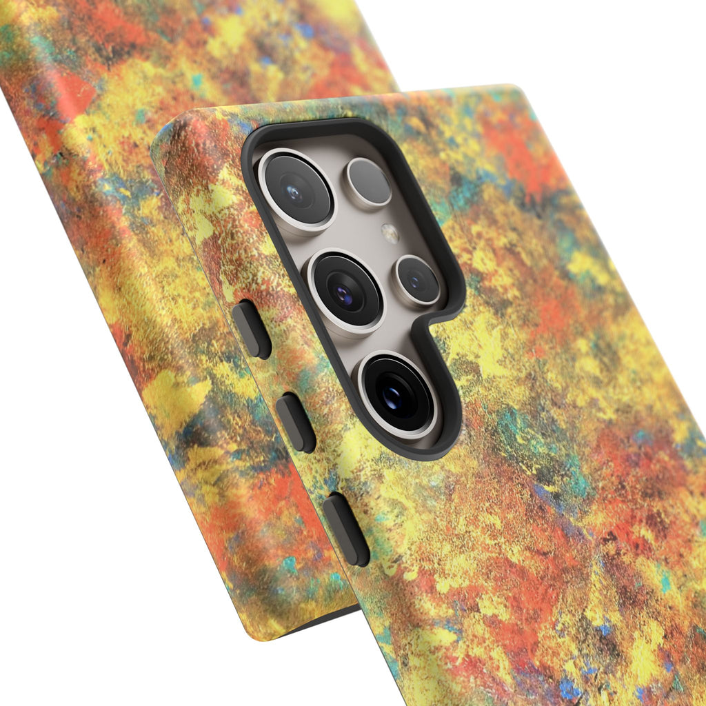 Abstract Autumn Marble Phone Case — Protective iPhone Cover with Warm Fall Colors