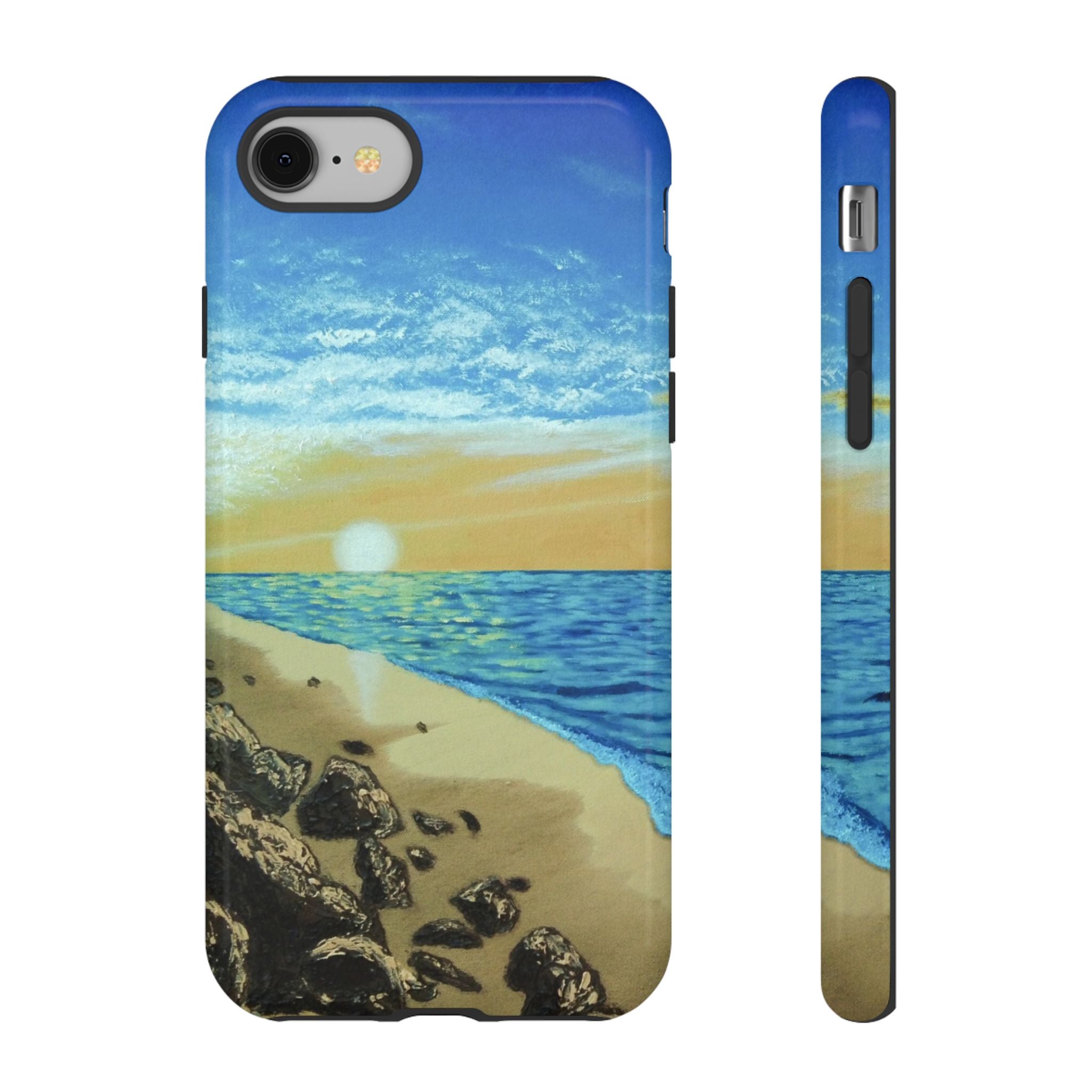 Beach Sunset Phone Case — Protective Tough Case with Coastal Shoreline Design