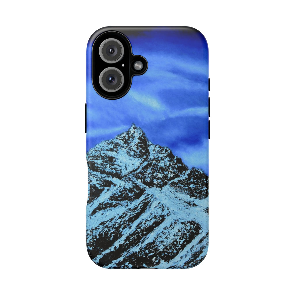 Mountain Peak Blue Tough Phone Case — Rugged Protective iPhone Cover