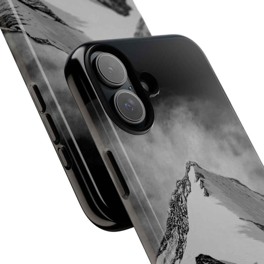 Mountain Peak Phone Case — Black & White Alpine Protective Case