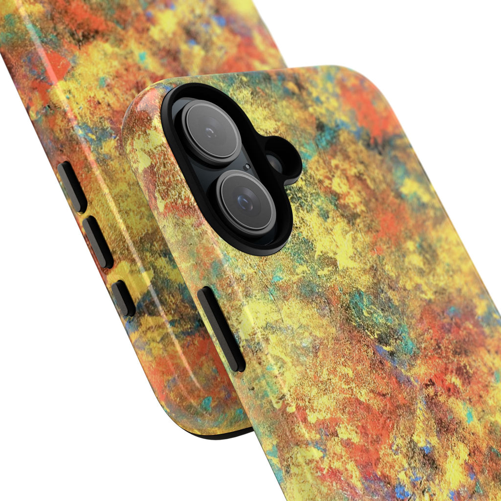 Abstract Autumn Marble Phone Case — Protective iPhone Cover with Warm Fall Colors