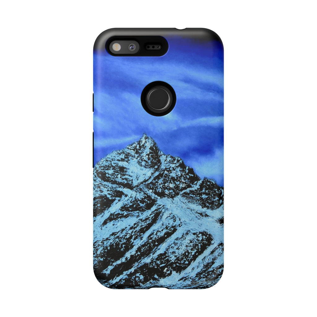 Mountain Peak Blue Tough Phone Case — Rugged Protective iPhone Cover