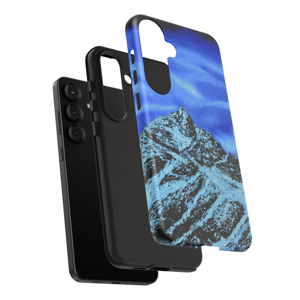 Mountain Peak Blue Tough Phone Case — Rugged Protective iPhone Cover