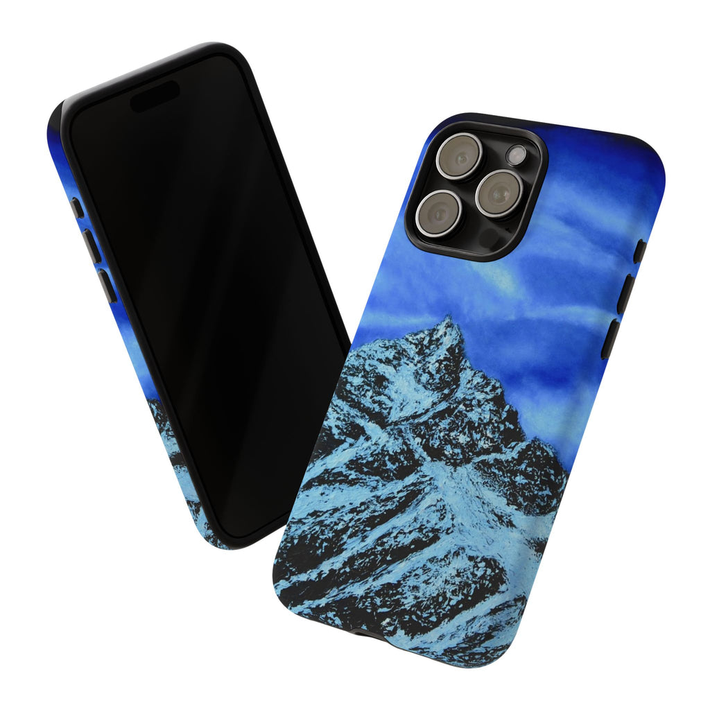 Mountain Peak Blue Tough Phone Case — Rugged Protective iPhone Cover