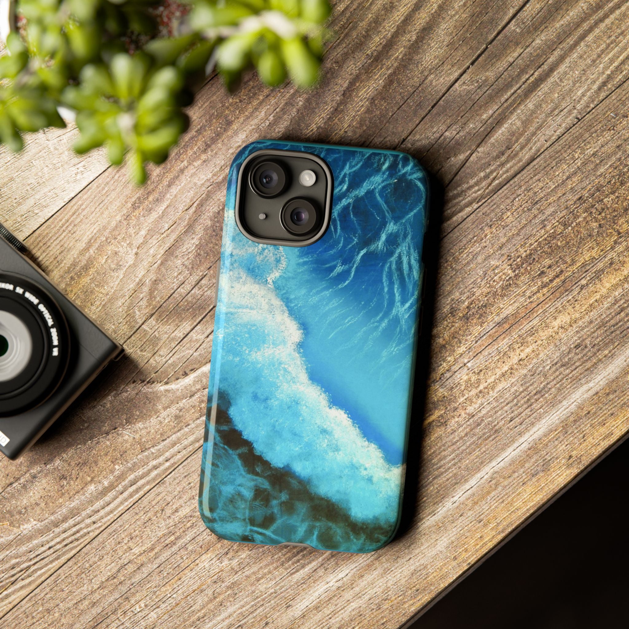 Ocean Wave Tough Phone Case — Blue Sea Water Protective Cover