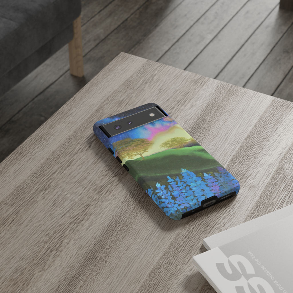 Aurora Nightscape Phone Case — Galaxy Meadow Protective Case
