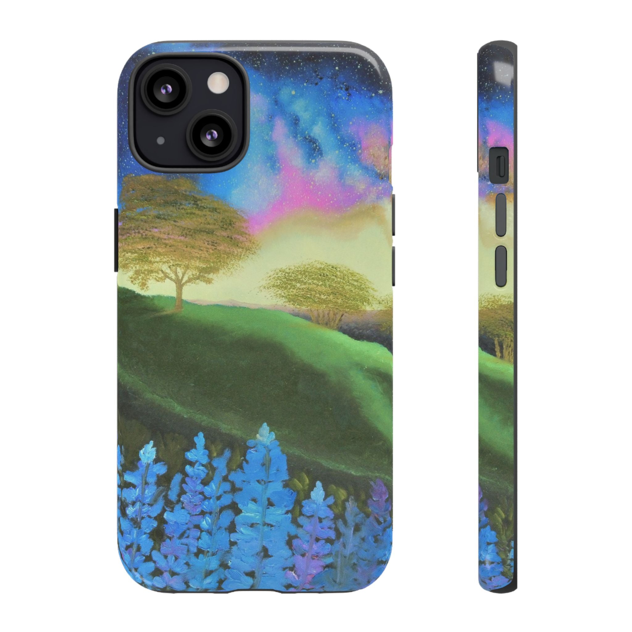 Aurora Nightscape Phone Case — Galaxy Meadow Protective Case