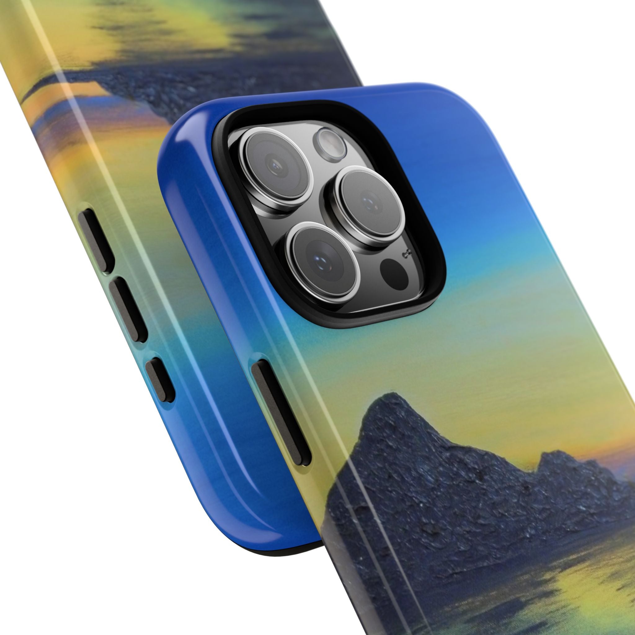 Sunset Cove Phone Case — Durable Protective Tough Case with Tranquil Beach Landscape