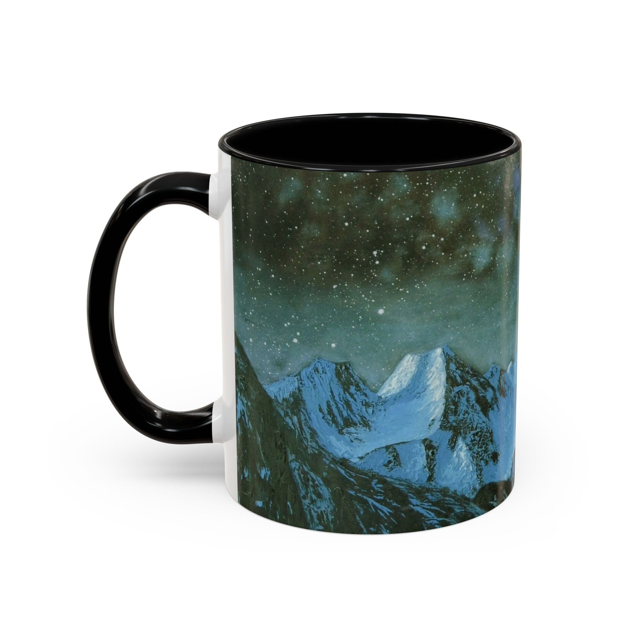 Aurora Mountain Coffee Mug — Northern Lights Ceramic Accent Mug (11/15 oz)