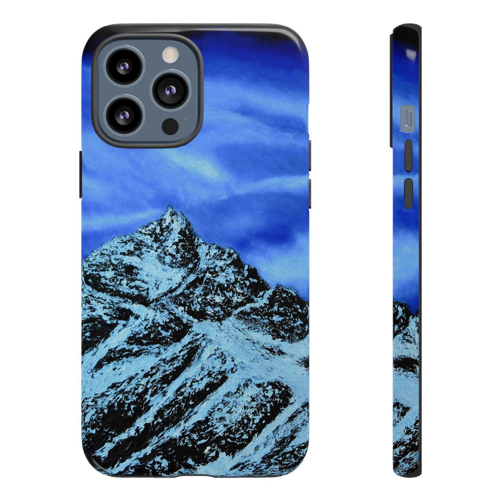Mountain Peak Blue Tough Phone Case — Rugged Protective iPhone Cover