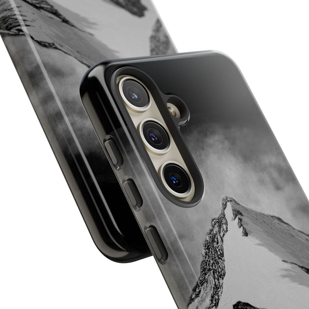 Mountain Peak Phone Case — Black & White Alpine Protective Case