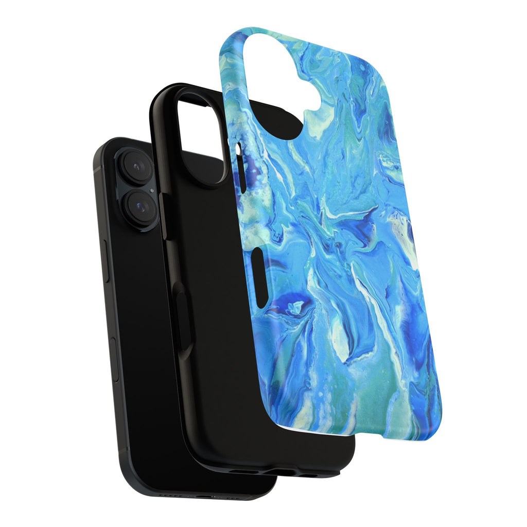 Blue Marble Tough Phone Case — Ocean Swirl Protective iPhone Cover