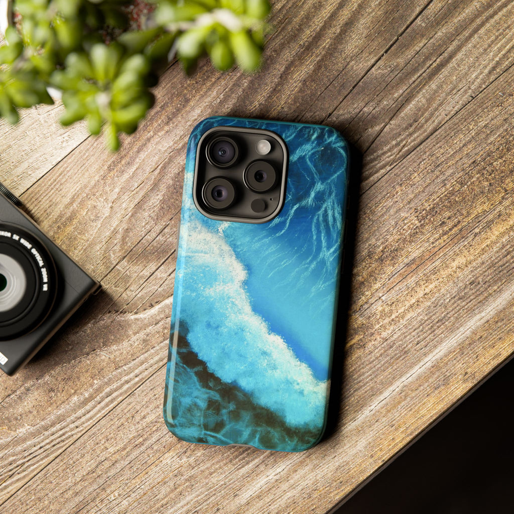 Ocean Wave Tough Phone Case — Blue Sea Water Protective Cover