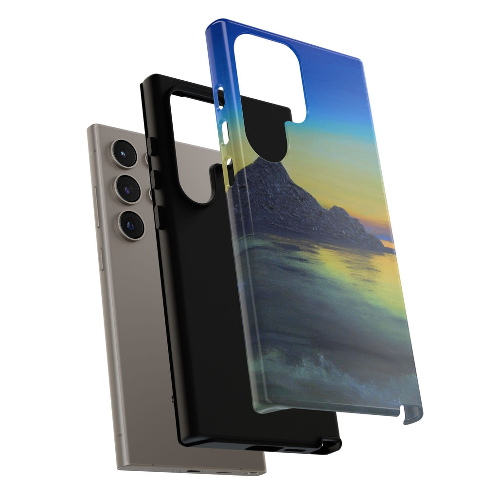 Sunset Cove Phone Case — Durable Protective Tough Case with Tranquil Beach Landscape