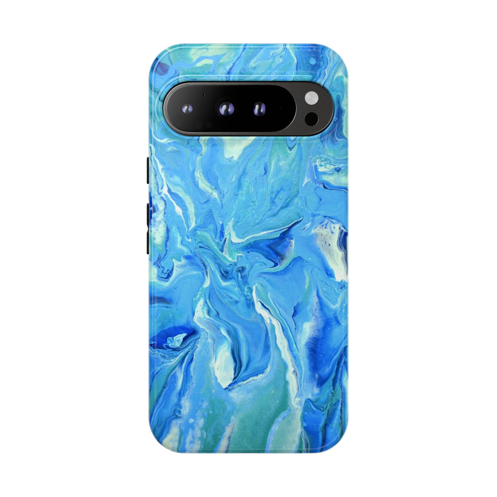 Blue Marble Tough Phone Case — Ocean Swirl Protective iPhone Cover