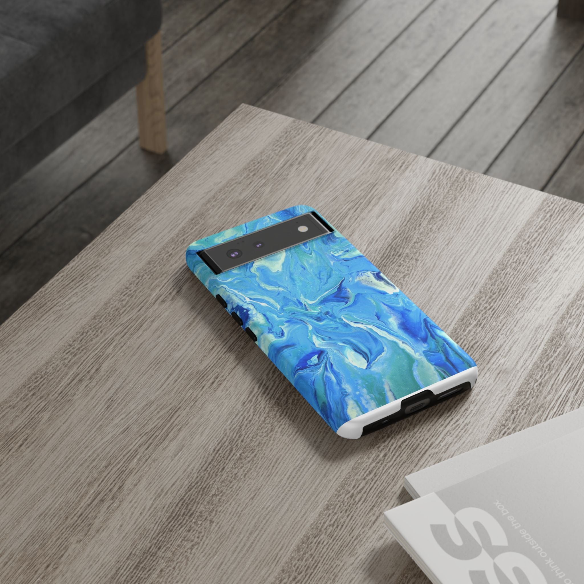 Blue Marble Tough Phone Case — Ocean Swirl Protective iPhone Cover