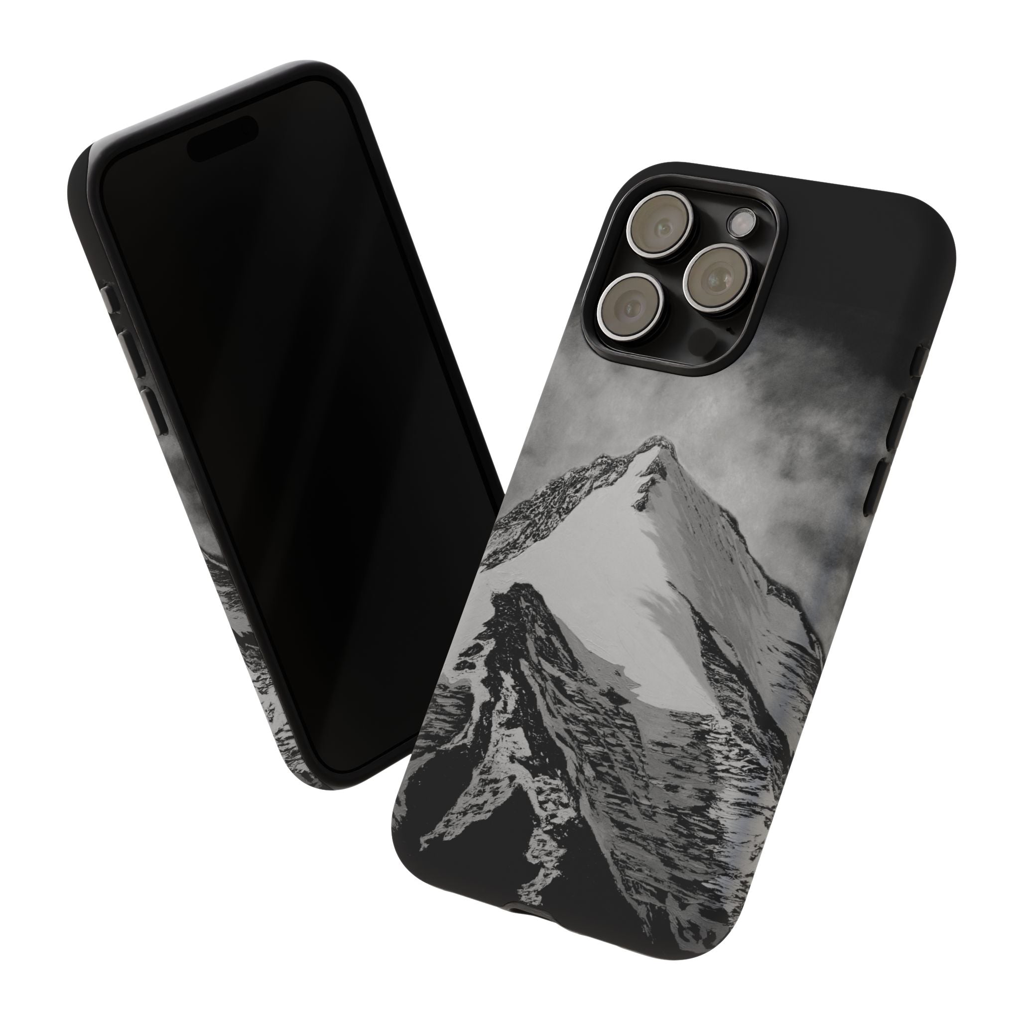 Mountain Peak Phone Case — Black & White Alpine Protective Case
