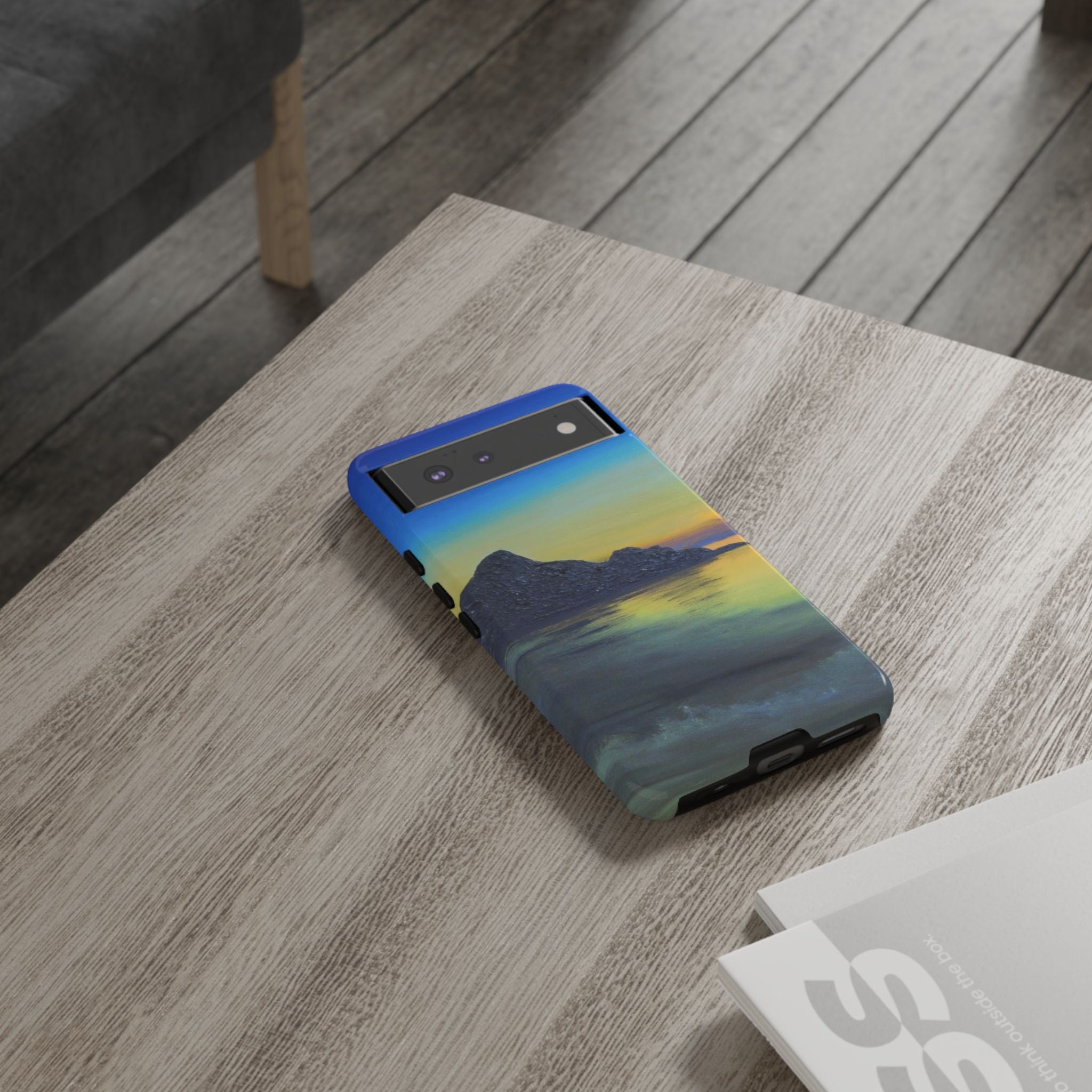 Sunset Cove Phone Case — Durable Protective Tough Case with Tranquil Beach Landscape