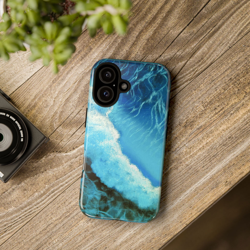 Ocean Wave Tough Phone Case — Blue Sea Water Protective Cover