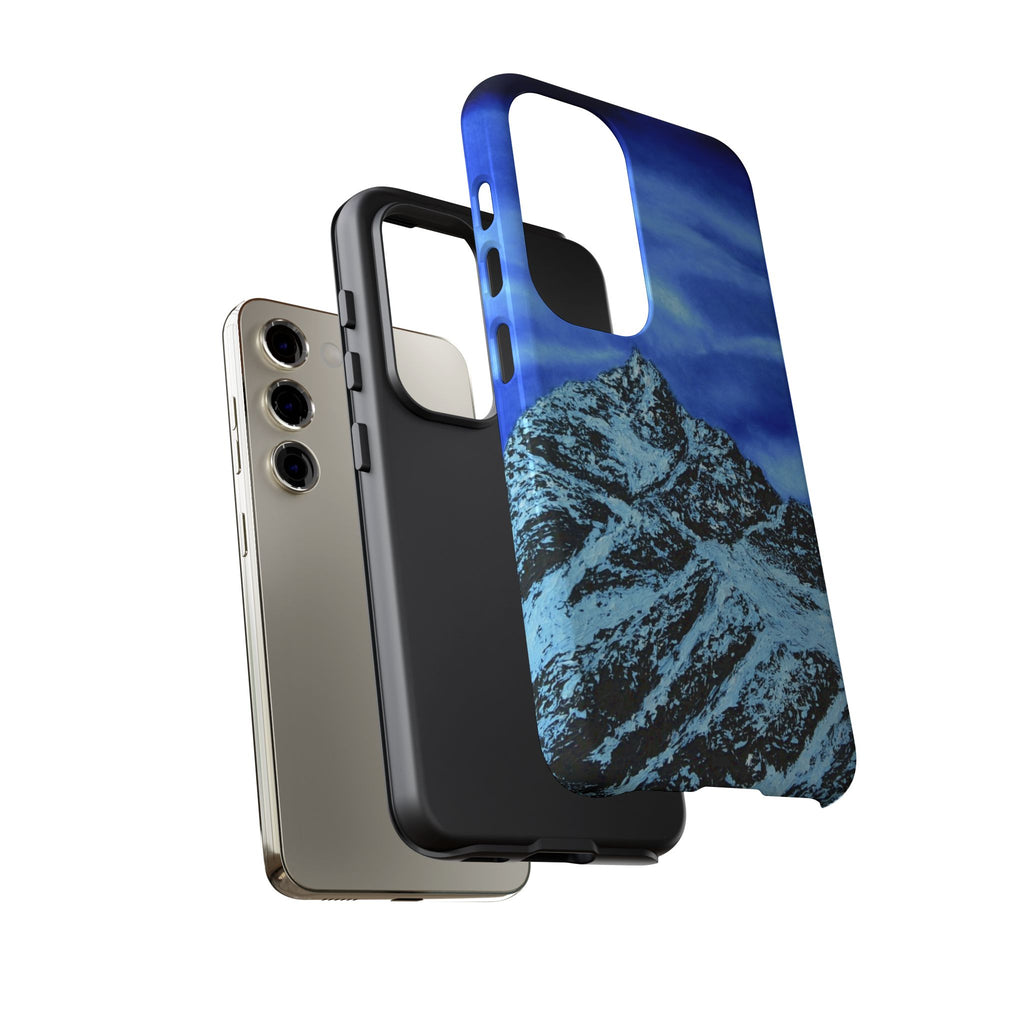 Mountain Peak Blue Tough Phone Case — Rugged Protective iPhone Cover