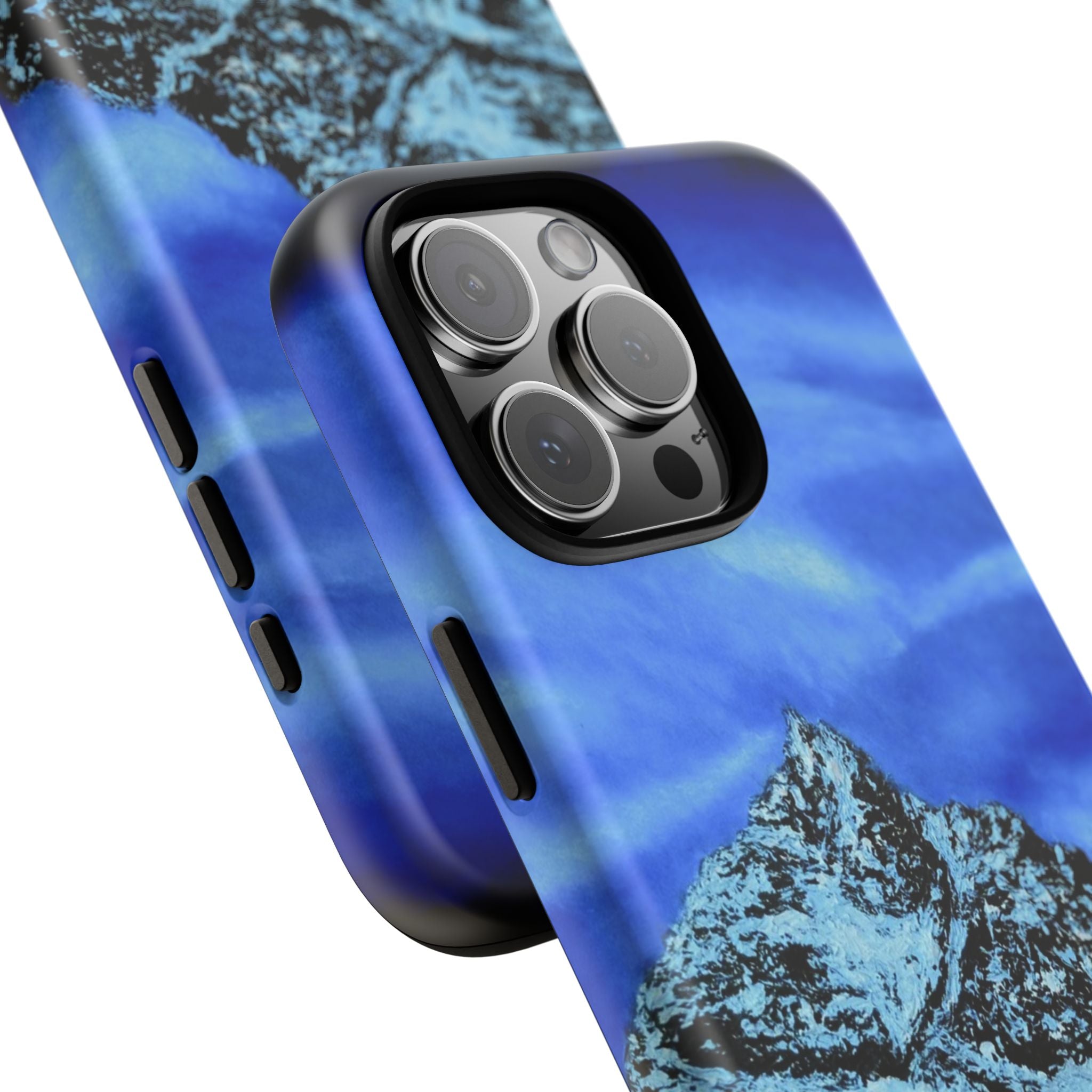 Mountain Peak Blue Tough Phone Case — Rugged Protective iPhone Cover