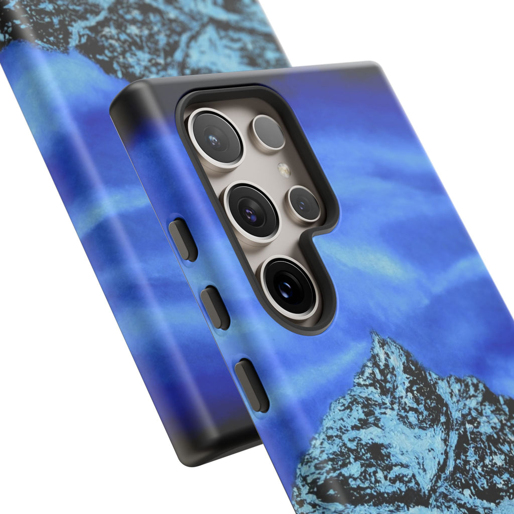 Mountain Peak Blue Tough Phone Case — Rugged Protective iPhone Cover
