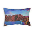 Scenic Sunset Mountain Lake Lumbar Pillow