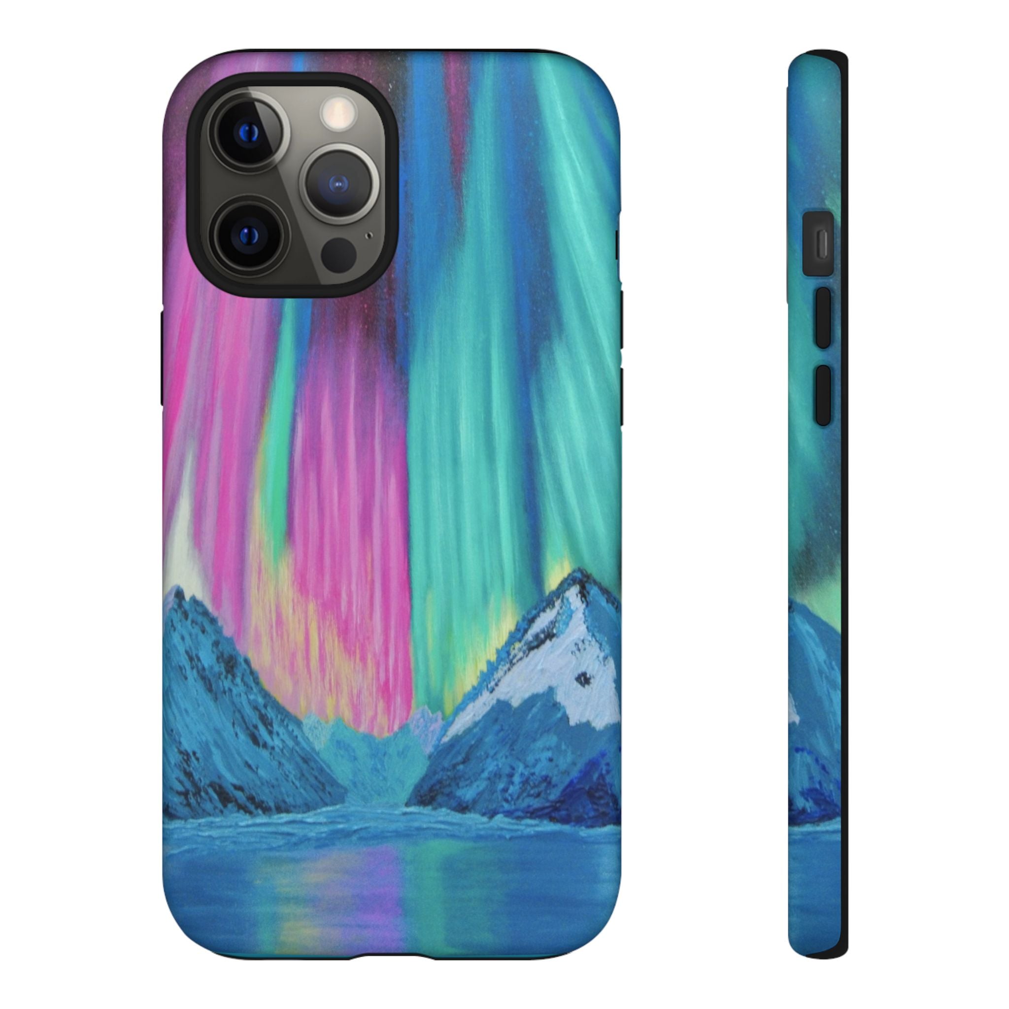 Aurora Mountain Tough Phone Case — Northern Lights Protective iPhone Cover