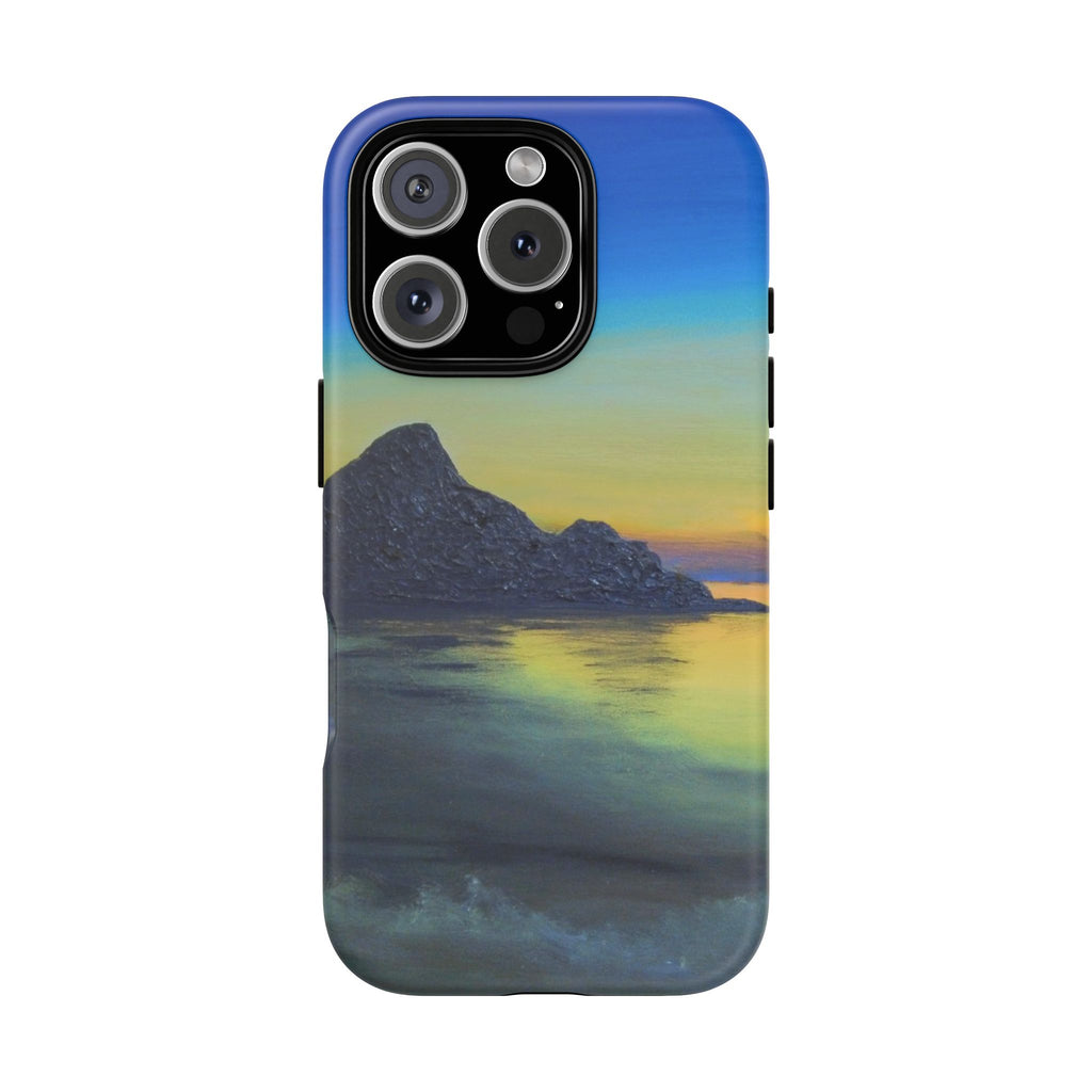 Sunset Cove Phone Case — Durable Protective Tough Case with Tranquil Beach Landscape