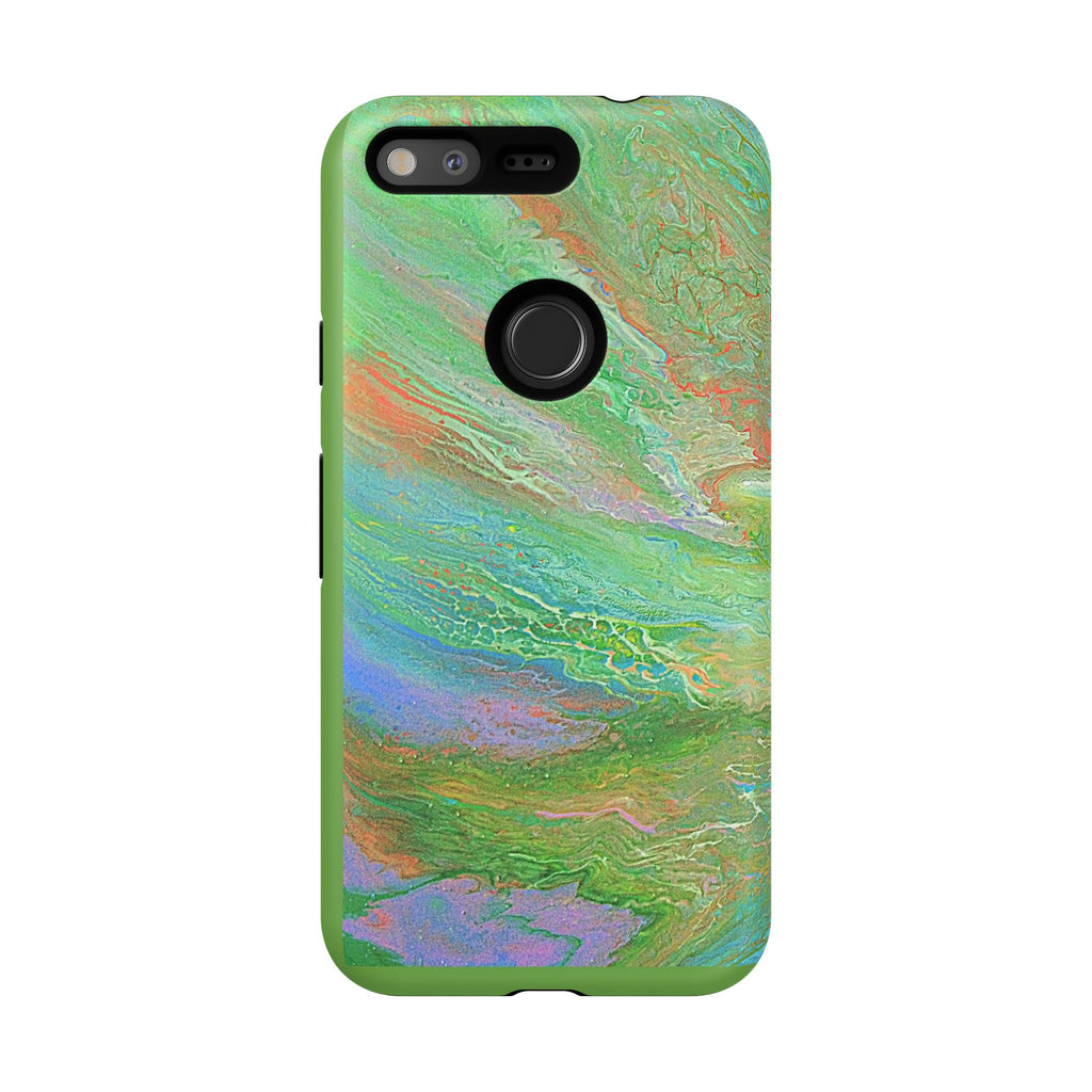 Marbled Green Abstract Phone Case — Protective Tough Case for iPhone