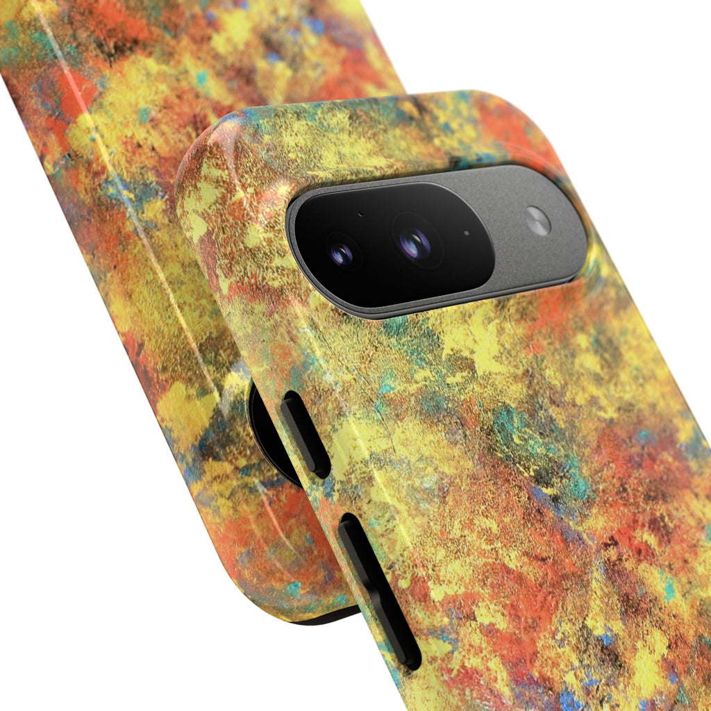 Abstract Autumn Marble Phone Case — Protective iPhone Cover with Warm Fall Colors