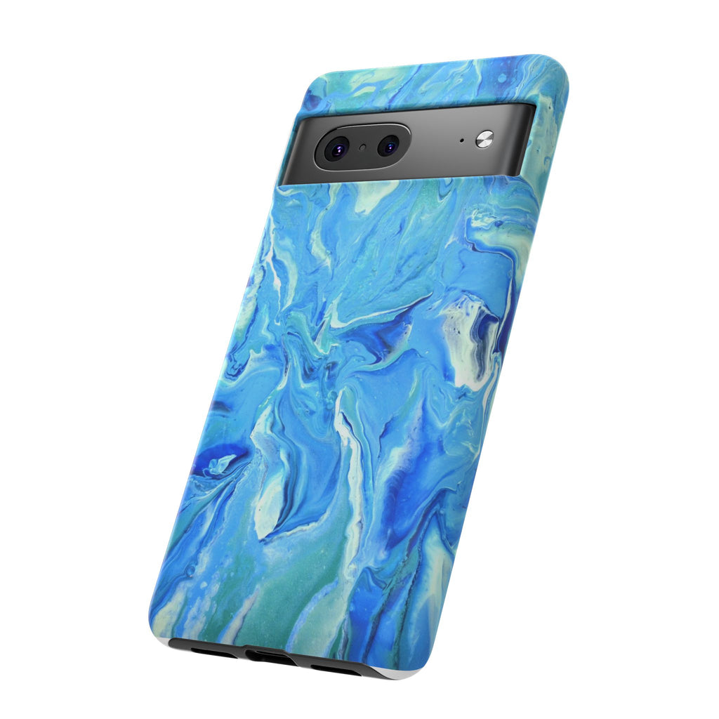 Blue Marble Tough Phone Case — Ocean Swirl Protective iPhone Cover