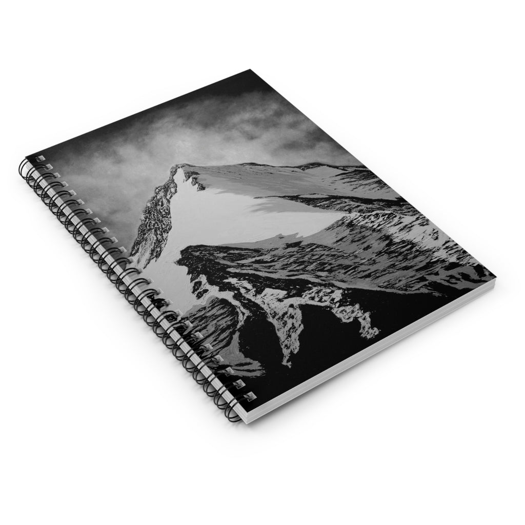 Mountain Peak Black & White Spiral Notebook — Ruled Journal for Notes, Travel & Outdoor Lovers